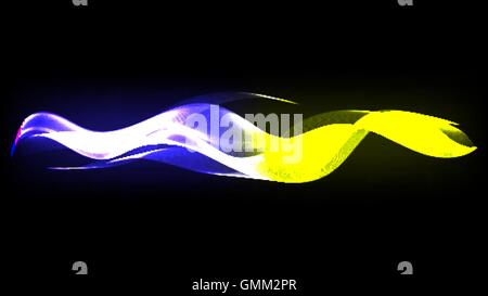 Abstract Blue Yellow Energy Waves Stock Vector