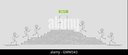 exit door and running people Stock Vector