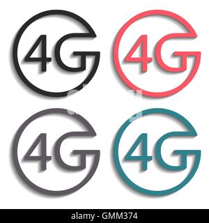 Icons 4g, vector illustration. Stock Vector