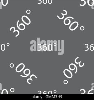 Angle 360 degrees sign icon. Geometry math symbol. Full rotation. Seamless pattern on a gray background. Vector Stock Vector