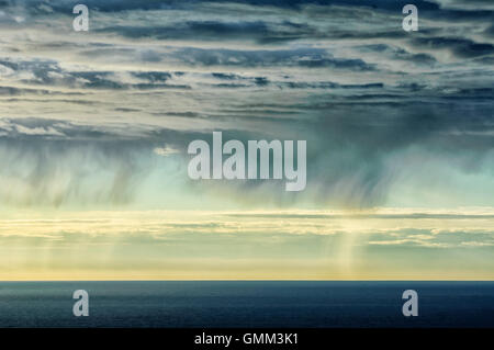 Rainclouds over the sea, New South Wales, NSW, Australia Stock Photo