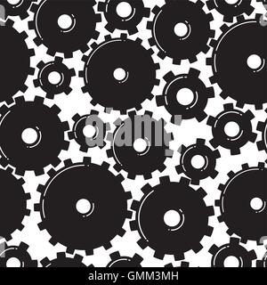 Gears seamless pattern Stock Vector