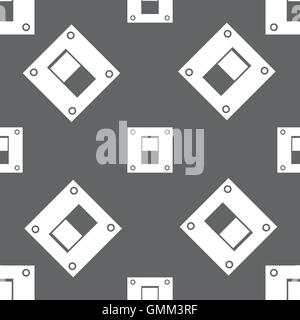Power switch icon sign. Seamless pattern on a gray background. Vector Stock Vector
