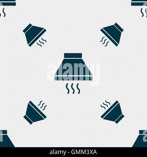 Kitchen hood icon sign. Seamless pattern with geometric texture. Vector Stock Vector