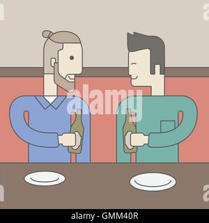 Men sitting in bar . Stock Vector