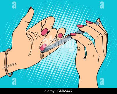 Nail care beauty woman Stock Vector