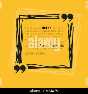 Square frame with quote on yellow background Stock Vector