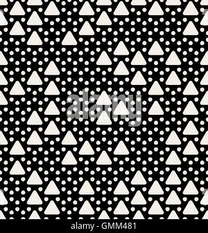 Vector Seamless  Rounded Triangles & Circles Geometric Pattern Stock Vector
