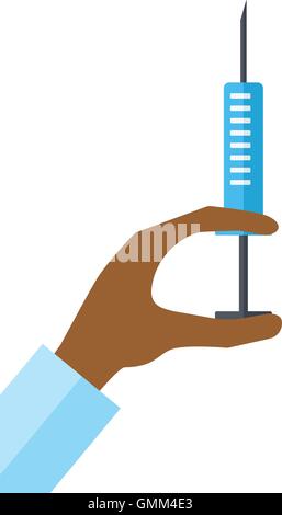 Illustration of hand holding a syringe. vector Stock Vector Image & Art ...