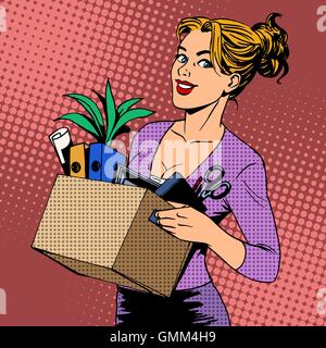 New job business lady comes to the office Stock Vector