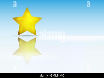 gold star with reflection Stock Vector