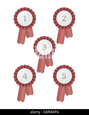 five award ribbons Stock Vector