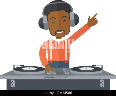 DJ with console. Stock Vector