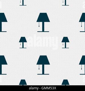 Lamp icon sign. Seamless pattern with geometric texture. Vector Stock Vector