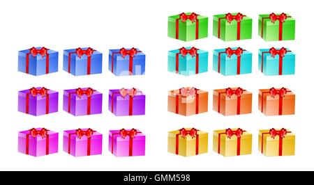 presents with different color and rotation Stock Vector