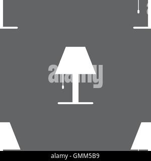 Lamp icon sign. Seamless pattern on a gray background. Vector Stock Vector
