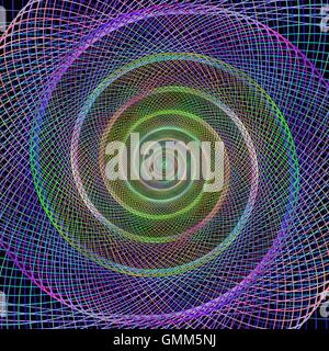 Colorful spiral fractal from ellipses Stock Vector