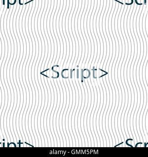 Script sign icon. Javascript code symbol. Seamless pattern with geometric texture. Vector Stock Vector