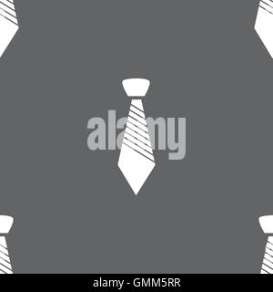Tie sign icon. Business clothes symbol. Seamless pattern on a gray background. Vector Stock Vector