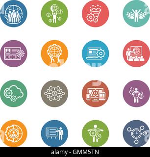 Flat Design Business Icons Set. Stock Vector