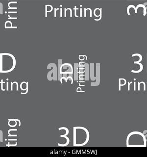 3D Print sign icon. 3d-Printing symbol. Seamless pattern on a gray background. Vector Stock Vector