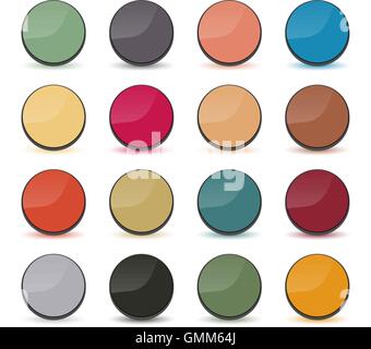 Set volumetric buttons, vector. Stock Vector