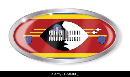 Swaziland Flag Oval Button Stock Vector