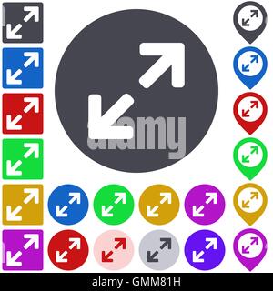 Color expand icon set Stock Vector