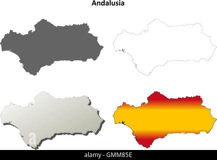 Andalusia blank outline map set Stock Vector Image & Art - Alamy