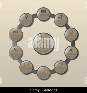 Infographics mobile phone, vector illustration. Stock Vector