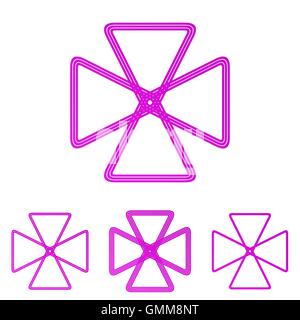 Magenta line loop logo design set Stock Vector