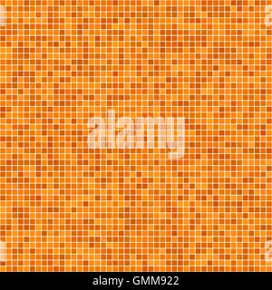Orange pixel mosaic background Stock Vector