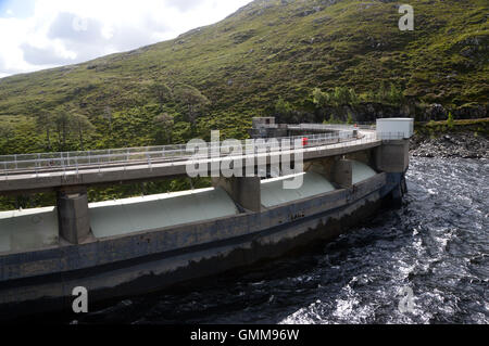 The Loch Monar Arched Dam by Scottish Hydro in Glen Strathfarrar, Scottish Highlands, Scotland UK Stock Photo