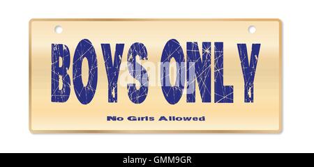 Boys Only Sign Stock Vector