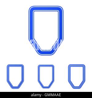 Blue line defense logo design set Stock Vector