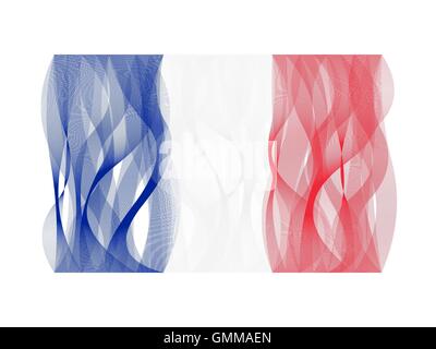 Wave line flag of France Stock Vector