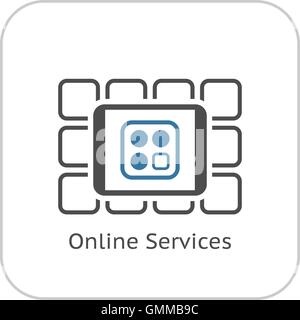 Online Services Icon. Flat Design. Stock Vector