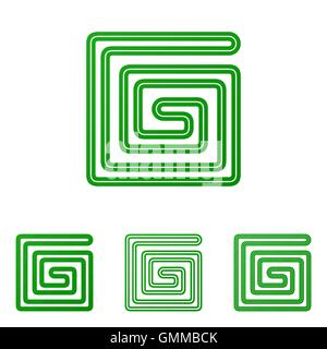 Green line corporate logo design set Stock Vector