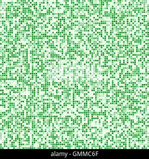 Green square pixel mosaic background Stock Vector