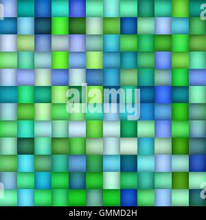 Vector Seamless Green Blue Color Gradient Square Grid  Geometric Tiling Pattern Stock Vector