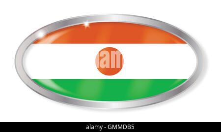 Niger Flag Oval Button Stock Vector