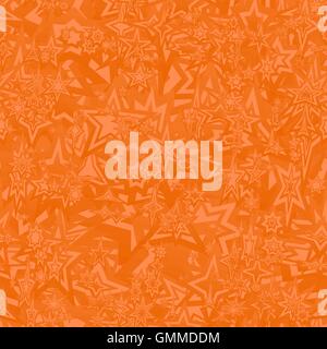 Orange seamless star pattern background Stock Vector