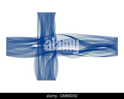 Wave line flag of Finland Stock Vector