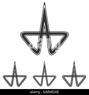 Black line research logo design set Stock Vector