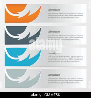 banner fire  pattern Orange , blue, gray color Stock Vector