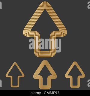 Bronze line forward logo design set Stock Vector