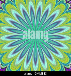 Green geometric floral fractal design background Stock Vector
