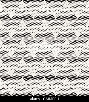 Vector Seamless Stippling Chevrone ZigZag Halftone Gradient Pattern Stock Vector