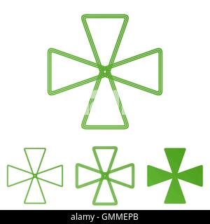 Green line engineering logo design set Stock Vector