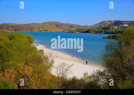 White Sands of Morar beautiful Scottish sandy beach West coast of Scotland uk on the coastline from Arisaig to Morar south of Ma Stock Photo